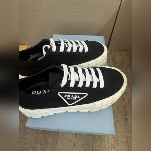 Prada Nylon Platform Sneakers ⚪⚫✨ - Picture 1 of 8